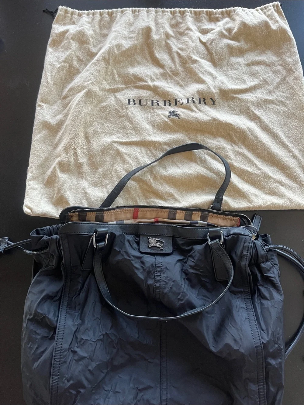Authentic Burberry Black Nylon Tote bag